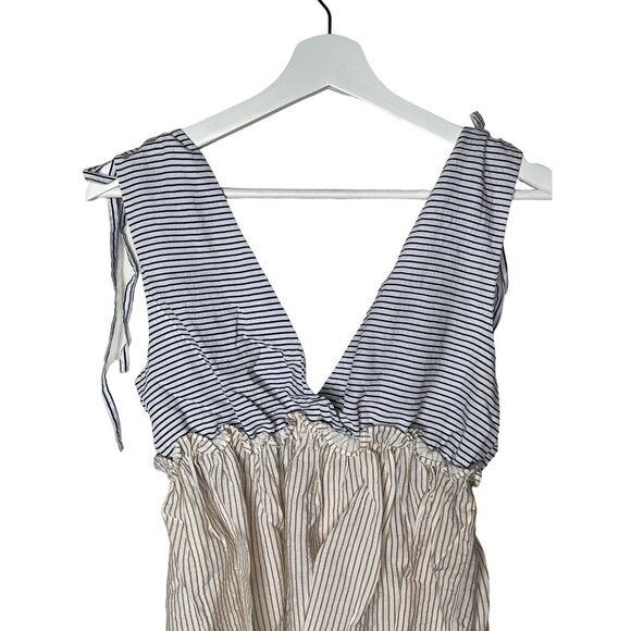 NSR Women’s Small Sleeveless Blue White Striped Tank Top Blouse - Picture 8 of 11